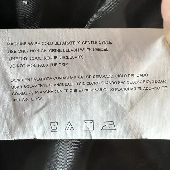 Women's Nautica Faux Fur Trim Hooded Mid-Length Black Puffer Jacket Size XL - Picture 13 of 14